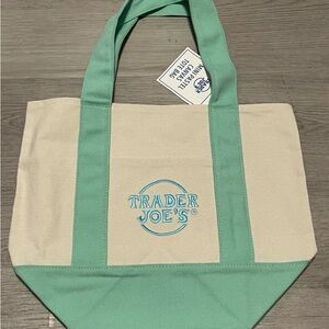 NWT Trader Joe’s Mini Green Tote with Teal Logo